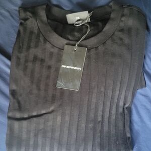 Emporio Armani Black Textured Tee